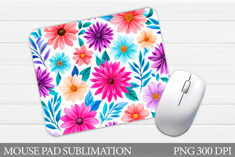 Flowers Mouse Pad Sublimation. Floral Mouse Pad Design