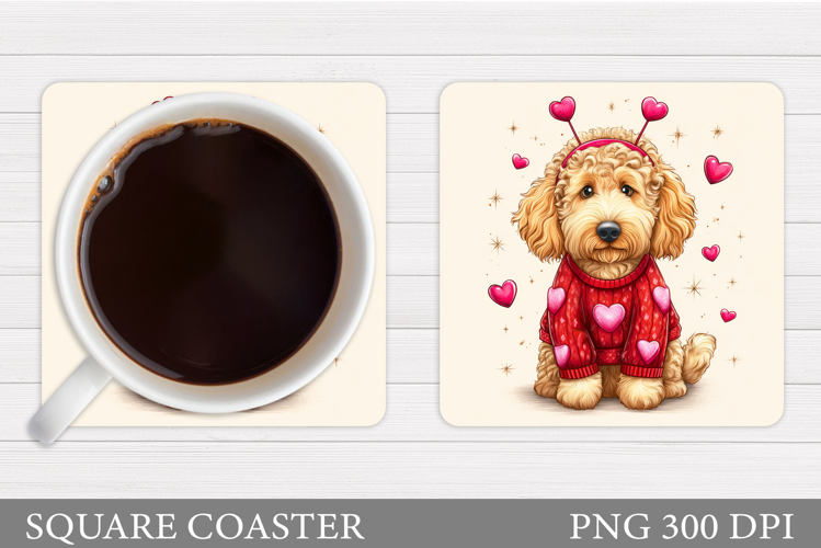Valentines Dog Coaster. Valentines Dog Coaster Design