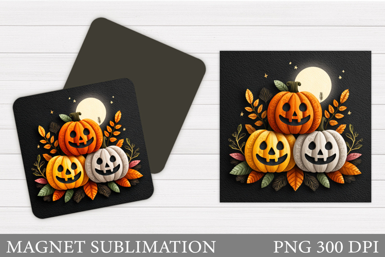 Scary Pumpkin Magnet. Halloween Magnet Design