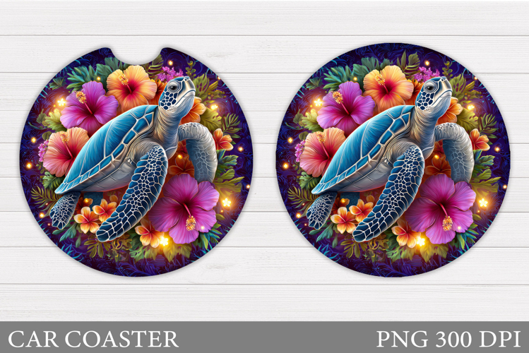 Turtle Car Coaster Design. Sea Car Coaster Sublimation