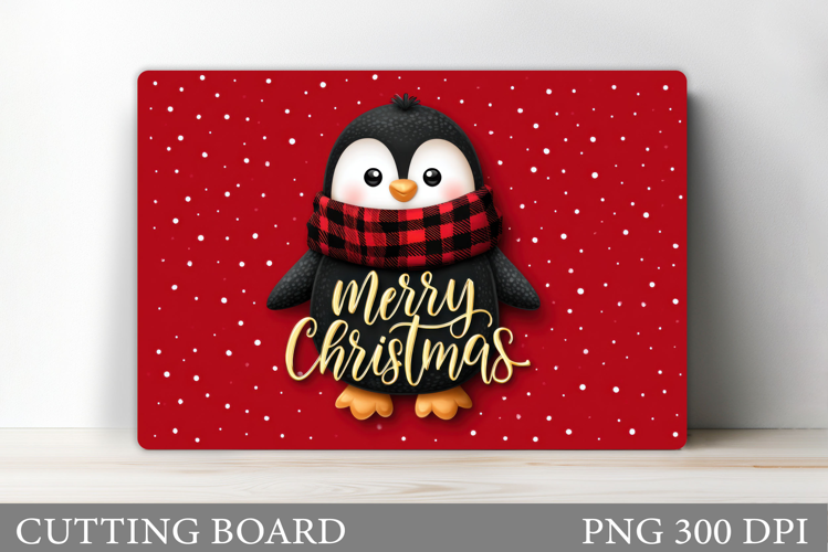 Cute Penguin Cutting Board. Christmas Cutting Board Design