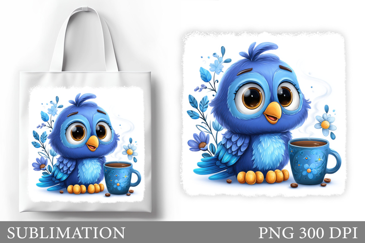 Cute Bird Tote Bag Design. Cute Bird Sublimation