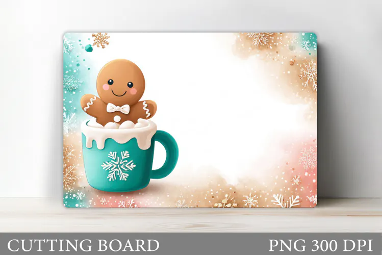 Gingerbread Cutting Board. Christmas Cutting Board Design