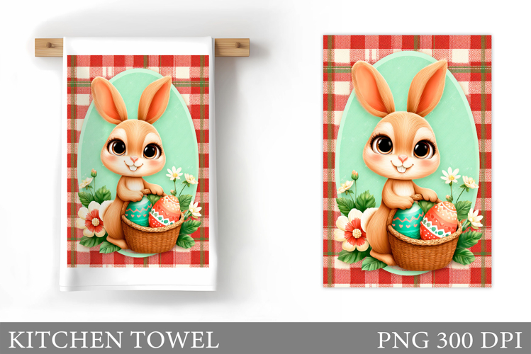 Easter Bunny Kitchen Towel . Easter Kitchen Towel Design