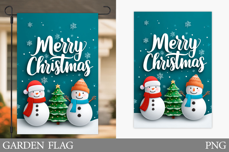 Snowman Garden Flag. Christmas Garden Flag Sublimation