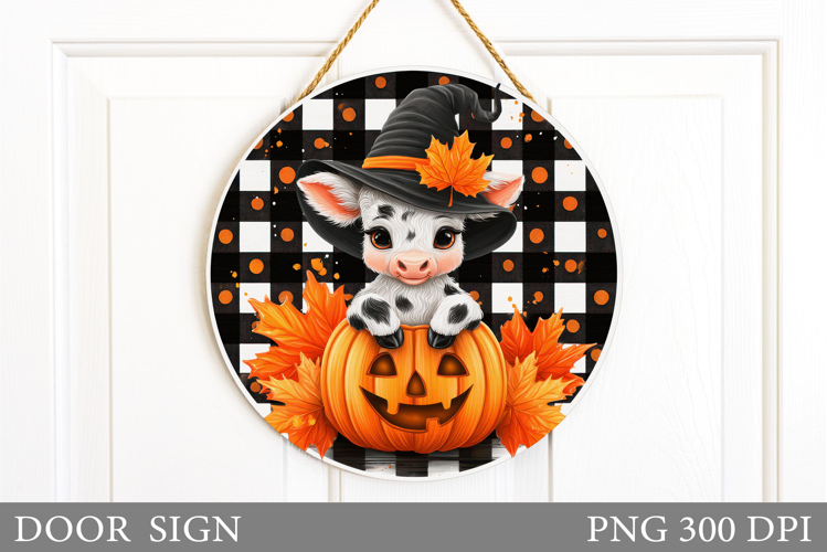 Halloween Cow Door Sign. Halloween Door Sign Design