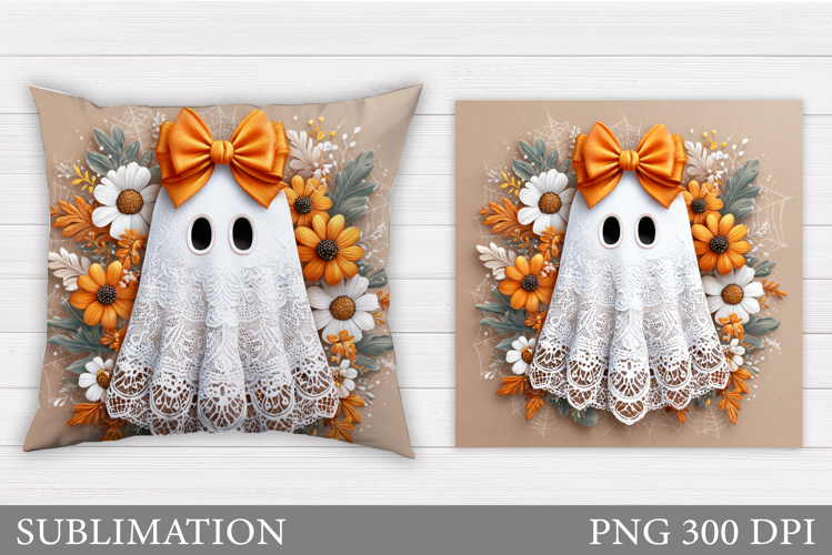 Cute Ghost Pillow Design. Cute Ghost Sublimation