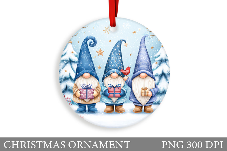 Gnome Christmas Ornament. Christmas Ornament Sublimation