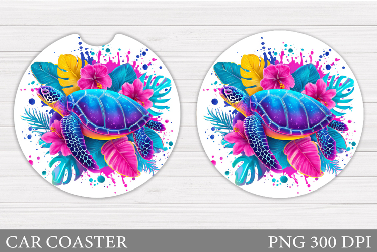 Turtle Car Coaster Design. Sea Car Coaster Sublimation