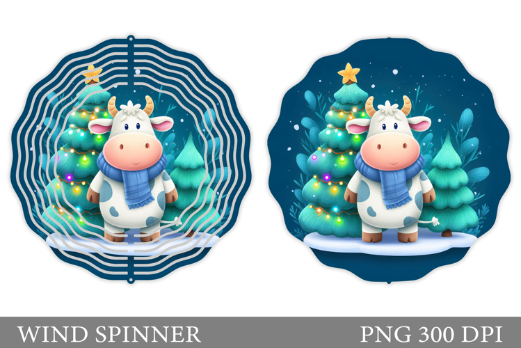 Christmas Cow Wind Spinner. Christmas Wind Spinner Design