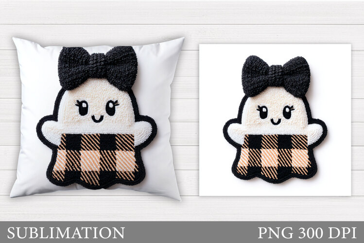 Cute Ghost Pillow Design. Halloween Pillow Sublimation example image 1