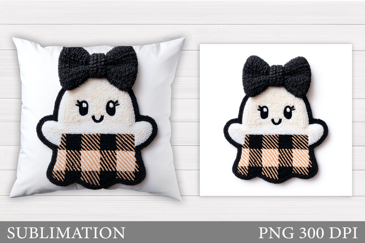 Cute Ghost Pillow Design. Halloween Pillow Sublimation
