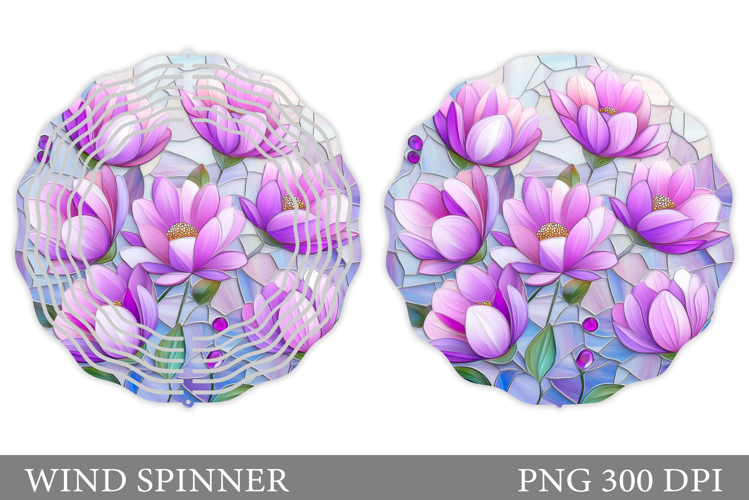 Flowers Wind Spinner Design. Floral Wind Spinner Sublimation