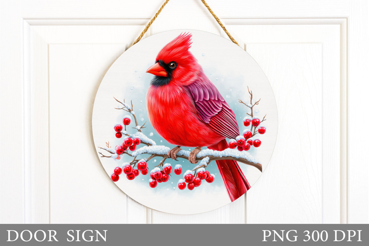 Cardinal Door Sign Design. Christmas Door Sign Sublimation