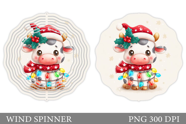 Christmas Cow Wind Spinner. Christmas Wind Spinner Design example image 1