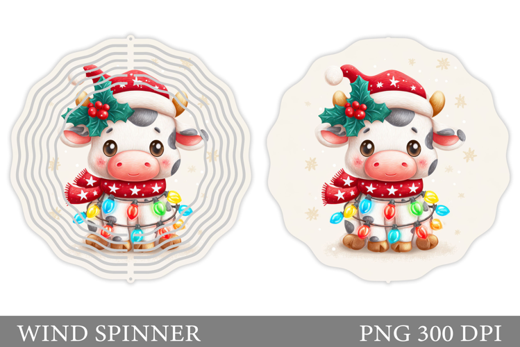 Christmas Cow Wind Spinner. Christmas Wind Spinner Design