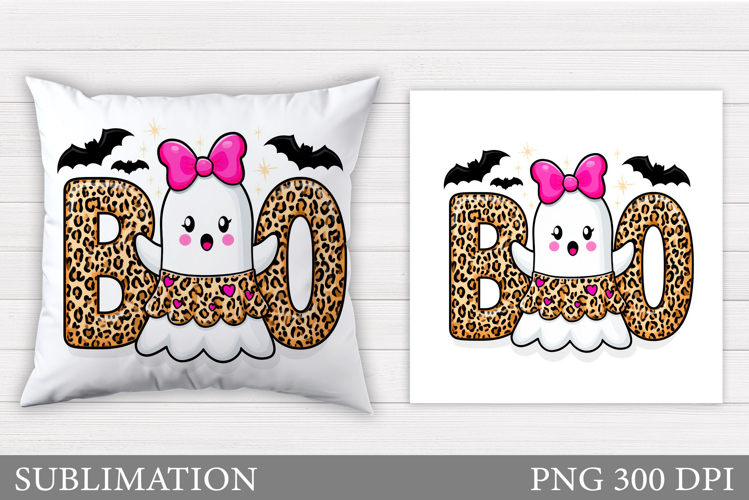 Boo Pillow Design. Halloween Pillow Sublimation
