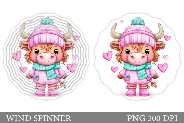 Valentines Cow Wind Spinner. Valentines Wind Spinner Design