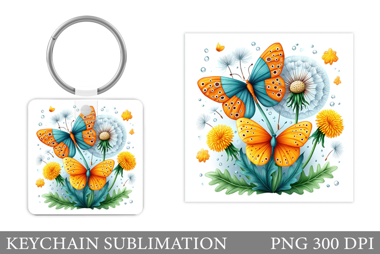 Butterflies Keychain Design. Butterflies Sublimation