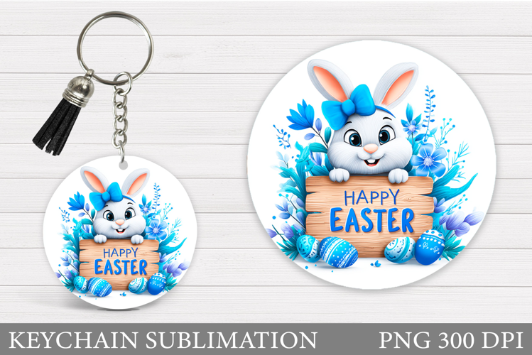 Easter Bunny Keychain Design. Easter Keychain Sublimation