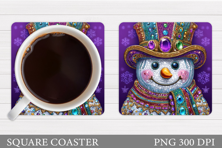 Cute Snowman Coaster Design. Christmas Coaster Sublimation