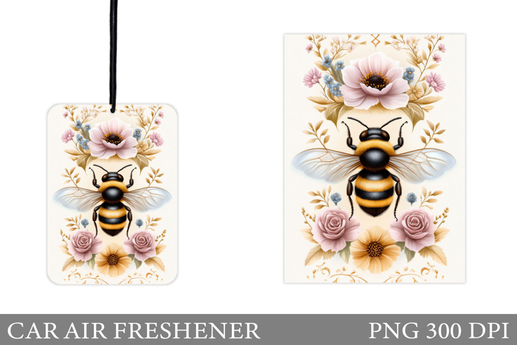 Bee Car Air Freshener Design. Bee Sublimation