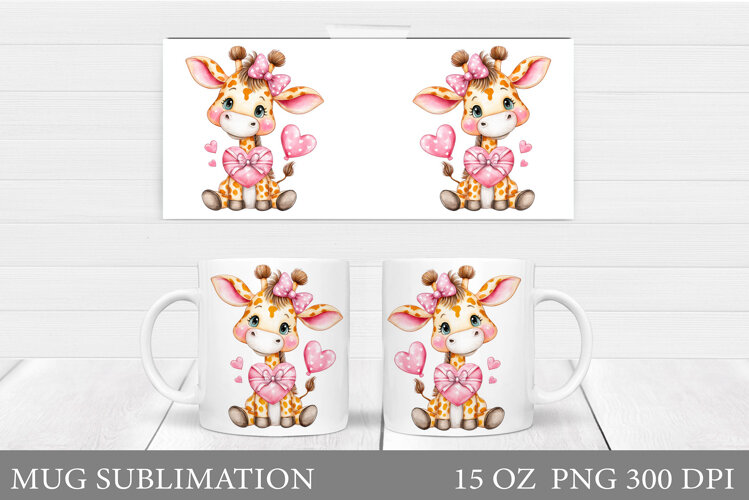 Cute Giraffe Mug Design. Cute Giraffe Sublimation example image 1