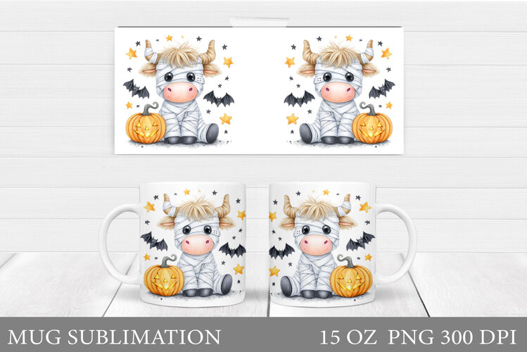 Halloween Cow Mug Design. Halloween Cow Sublimation example image 1