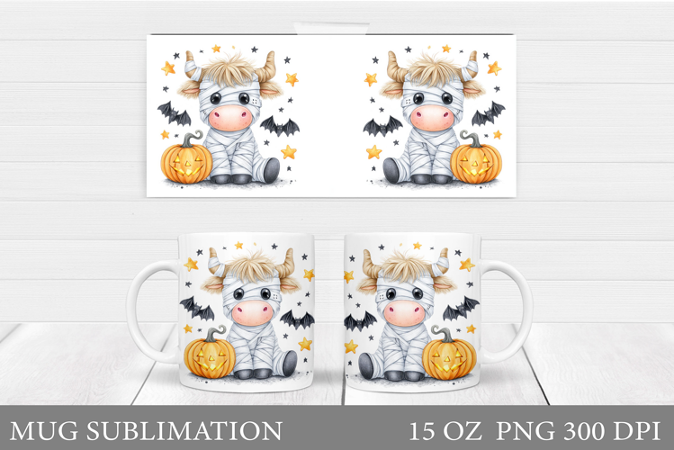 Halloween Cow Mug Design. Halloween Cow Sublimation