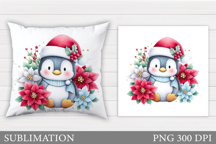 Christmas Penguin Pillow. Christmas Pillow Design