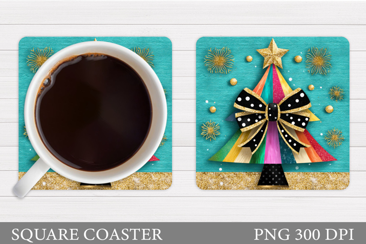 Christmas Tree Coaster Design. Christmas Coaster Sublimation