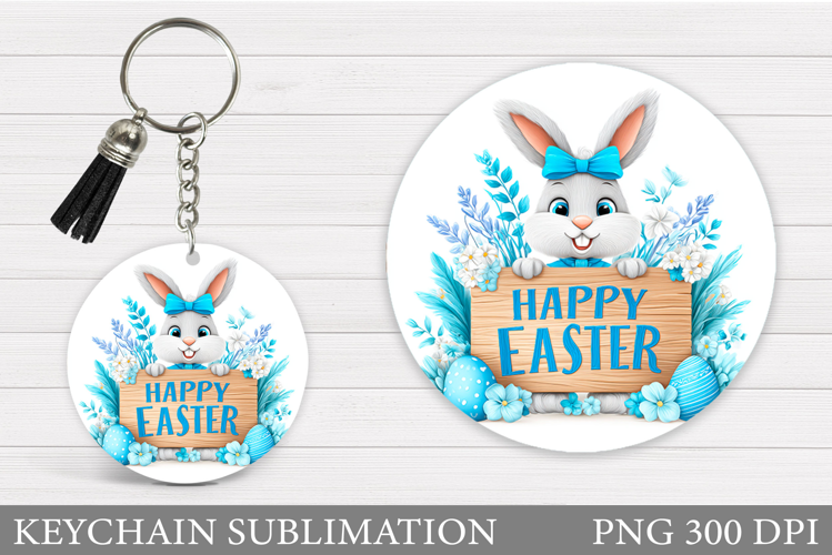 Easter Bunny Keychain Design. Easter Keychain Sublimation