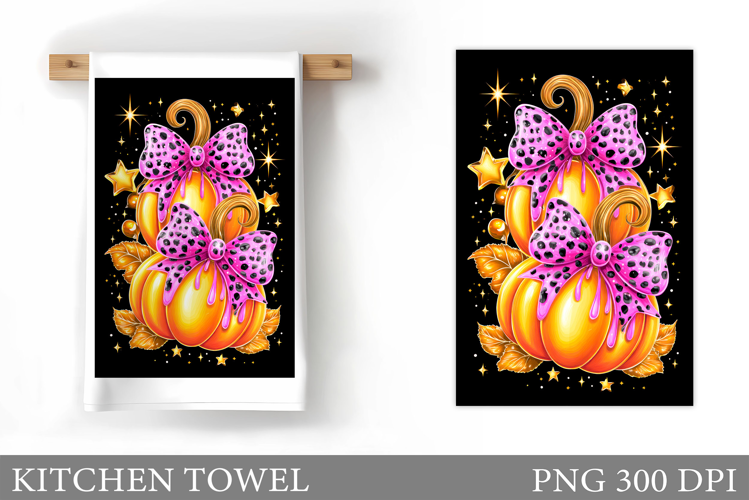Fall Pumpkin Kitchen Towel. Fall Kitchen Towel Sublimation