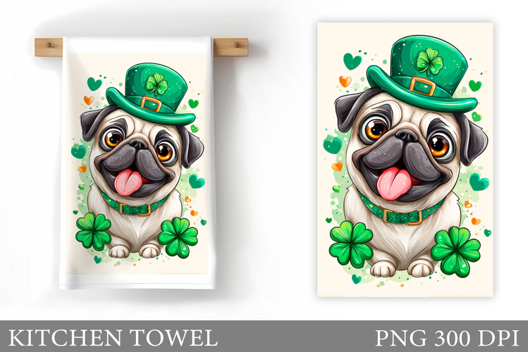 St Patrick Dog Kitchen Towel. St Patrick Kitchen Towel