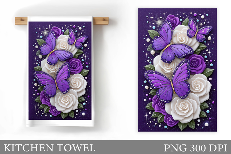 Butterfly Kitchen Towel Design. Butterfly Sublimation