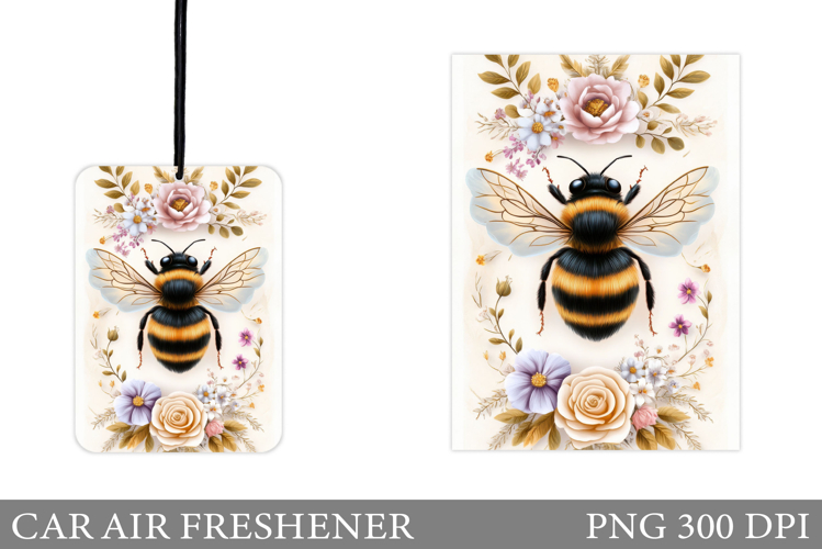 Bee Car Air Freshener Design. Bee Sublimation