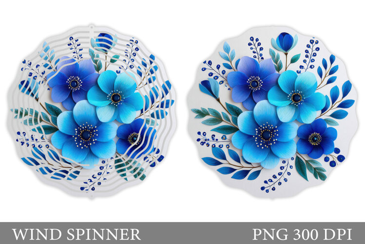 Flowers Wind Spinner Design. Floral Wind Spinner Sublimation example image 1