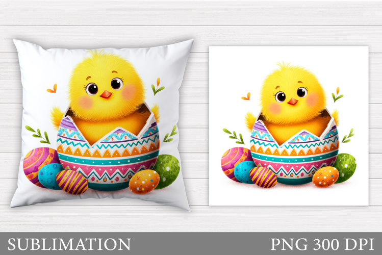 Easter Chick Pillow Sublimation. Easter Pillow Design