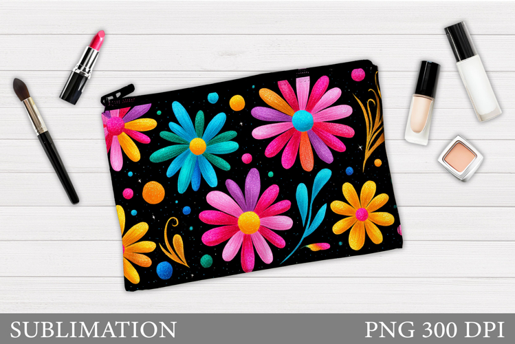 Daisy Flowers Makeup Bag. Flowers Makeup Bag Design example image 1