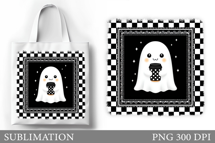 Ghost Tote Bag Sublimation. Halloween Tote Bag Design