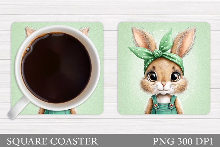 Cute Bunny Coaster Design. Cute Bunny Sublimation