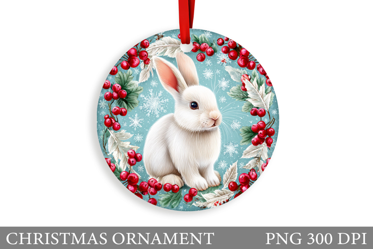 Bunny Christmas Ornament. Christmas Ornament Sublimation