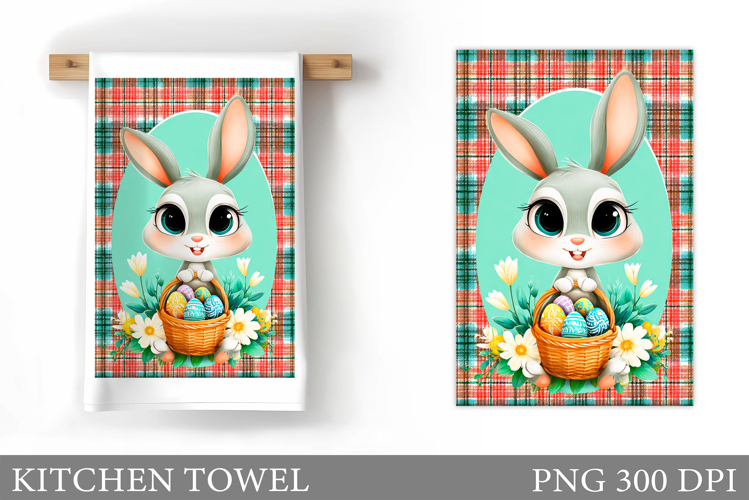 Easter Bunny Kitchen Towel. Bunny Kitchen Towel Sublimation