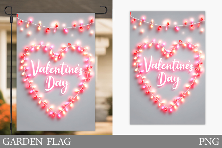 Valentines Heart Garden Flag. Valentines Garden Flag Design