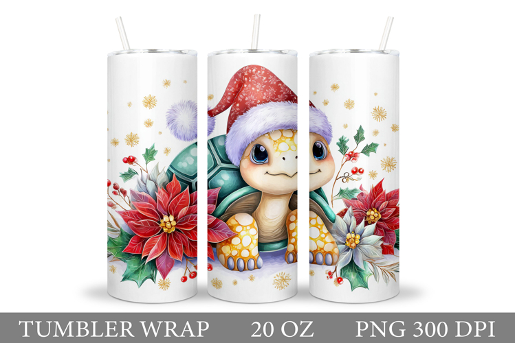 Christmas Turtle Tumbler. Christmas Tumbler Sublimation