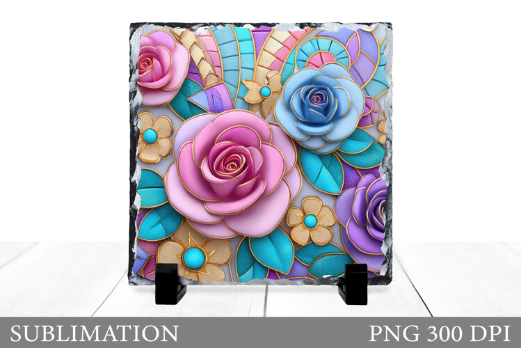 Flowers Sublimation. Flowers Slate Sublimation example image 1