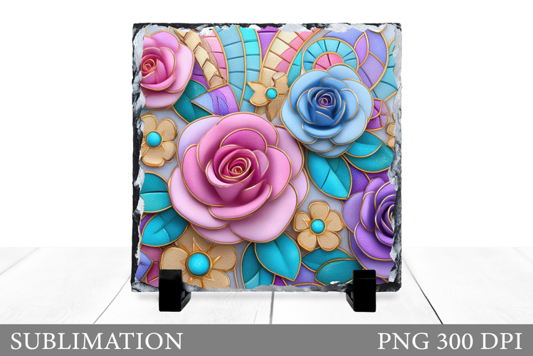 Flowers Sublimation. Flowers Slate Sublimation