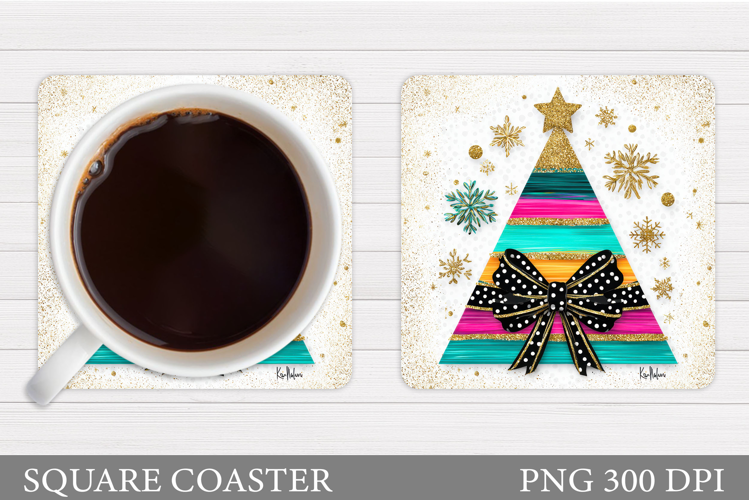 Christmas Tree Coaster Design. Christmas Coaster Sublimation