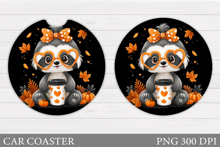 Fall Sloth Car Coaster. Fall Car Coaster Design example image 1