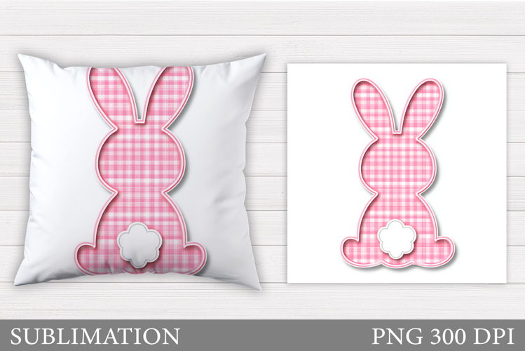 Spring Bunny Pillow Design. Bunny Sublimation